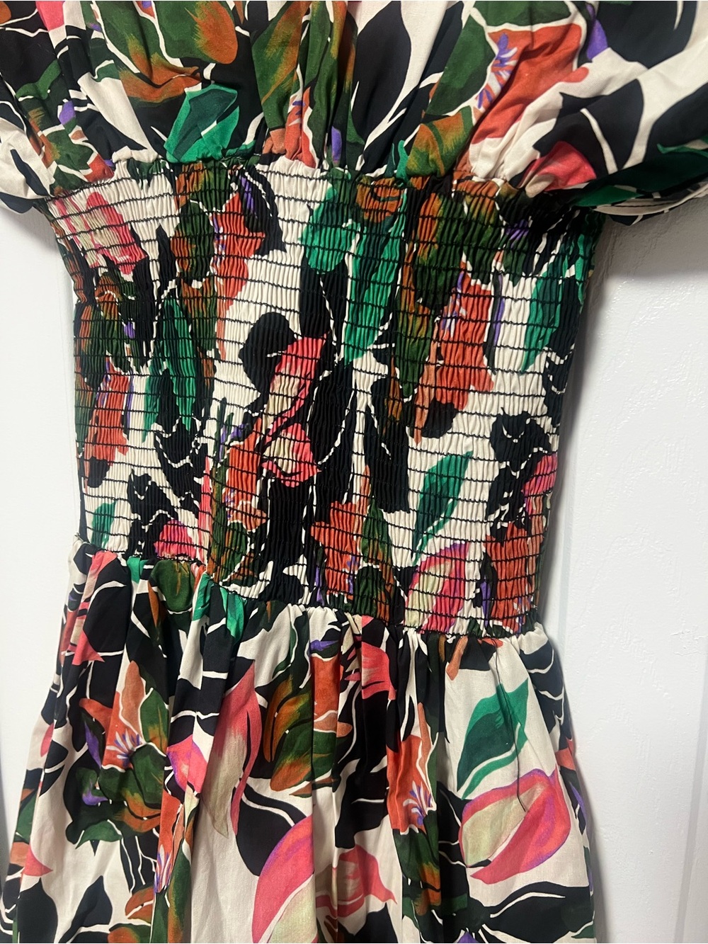MISA Los Angeles Della Dress XS NWT Floral Smocked Mini Flutter Sleeve Boho - Picture 11 of 11